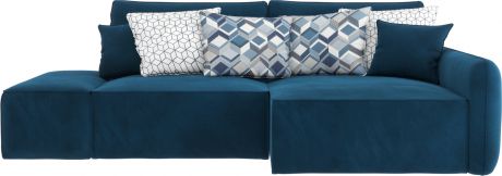 Угловой диван «Портленд-3» вариант №3 Premier светло-синий (Микровелюр)