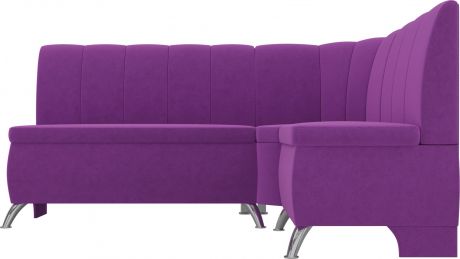Кухонный угловой диван «Кантри» Фиолетовый, Микровельвет, правый