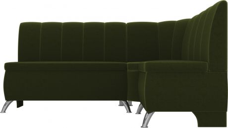 Кухонный угловой диван «Кантри» Зеленый, Микровельвет, правый
