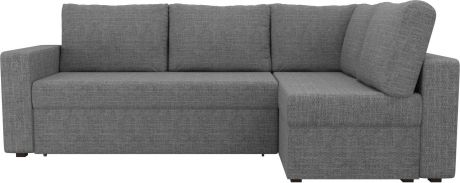 Угловой диван-кровать «Оливер» Серый, Рогожка, правый