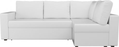 Угловой диван-кровать «Оливер» Белый, Экокожа, правый