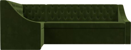 Кухонный угловой диван «Мерлин» Зеленый, Микровельвет, левый