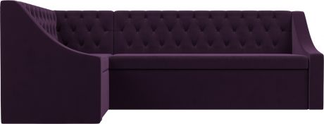 Кухонный угловой диван «Мерлин» Фиолетовый, Велюр, левый