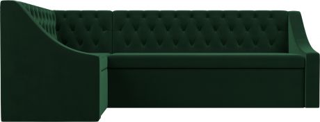 Кухонный угловой диван «Мерлин» Зеленый, Велюр, левый