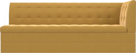 Кухонный угловой диван «Бриз» Желтый, Микровельвет, правый