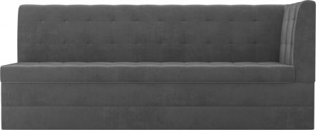Кухонный угловой диван «Бриз» Серый, Велюр, правый