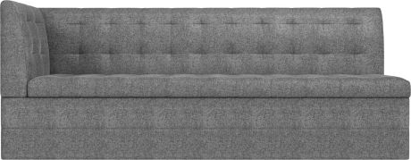Кухонный угловой диван «Бриз» Серый, Рогожка, левый
