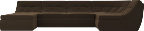 Модульный П-образный диван «Холидей» Коричневый, Микровельвет