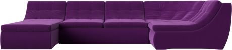 Модульный П-образный диван «Холидей» Фиолетовый, Микровельвет