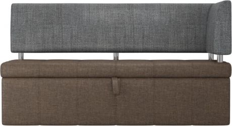 Кухонный угловой диван-кровать «Стоун» коричневыйСерый, Рогожка, правый