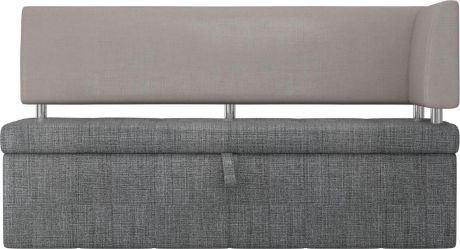 Кухонный угловой диван-кровать «Стоун» серыйбежевый, Рогожка, правый