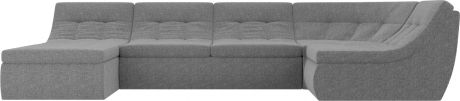 Модульный П-образный диван «Холидей» Серый, Рогожка