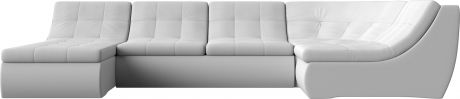 Модульный П-образный диван «Холидей» Белый, Экокожа
