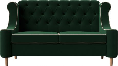Прямой диван «Бронкс» ЗеленыйБежевый, Велюр