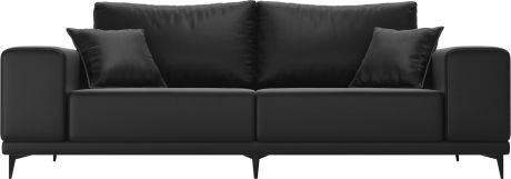Прямой диван «Льюес» Черный, Экокожа