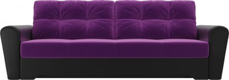 Диван-кровать «Амстердам» ФиолетовыйЧерный, МикровельветЭкокожа