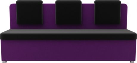 Кухонный диван «Маккон» 3х-местный черный\фиолетовый, Микровельвет