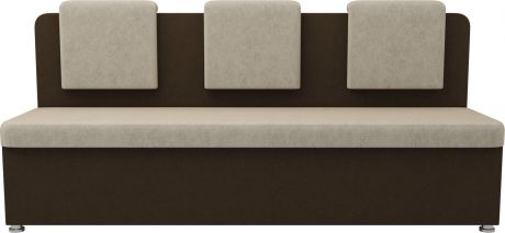 Кухонный диван «Маккон» 3х-местный бежевыйкоричневый, Микровельвет