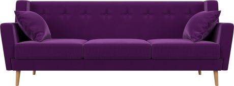 Прямой диван «Брайтон-3» Фиолетовый, Микровельвет