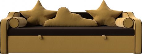 Детский диван-кровать «Рико» КоричневыйЖелтый, Микровельвет