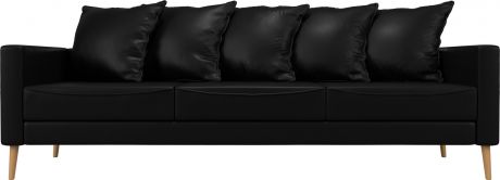 Прямой диван «Картес» Черный, Экокожа