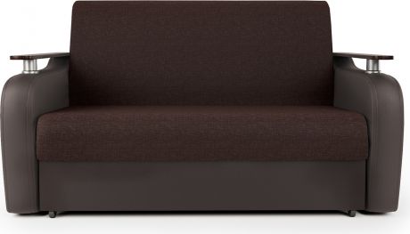 Диван-кровать «Гранд Д 160» Шоколад, рогожка, экокожа