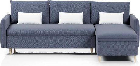 Угловой диван-кровать «Рон» Blue, правый