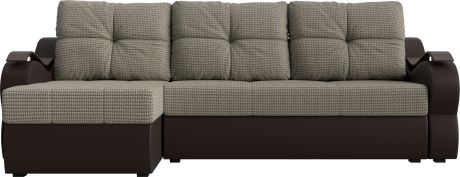 Угловой диван-кровать «Меркурий» Корфу 02коричневый, Корфуэкокожа, левый