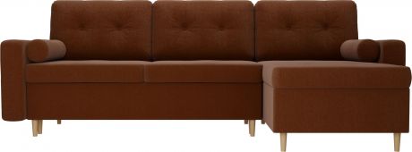 Угловой диван-кровать «Белфаст» Коричневый, Рогожка, правый