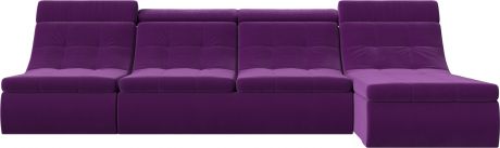 Угловой модульный диван «Холидей Люкс» Фиолетовый, Микровельвет