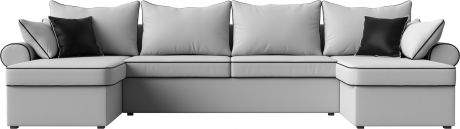 Угловой П-образный диван «Элис II» Белый, Экокожа