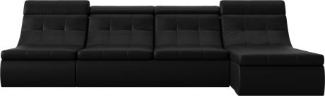 Угловой модульный диван «Холидей Люкс» Черный, Экокожа