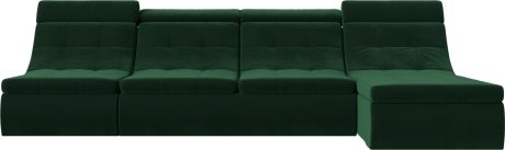 Угловой модульный диван «Холидей Люкс» Зеленый, Велюр