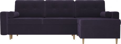 Угловой диван-кровать «Белфаст» Фиолетовый, Велюр, правый