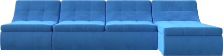 Модульный угловой диван «Холидей» Голубой, Велюр