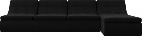 Модульный угловой диван «Холидей» Черный, Микровельвет
