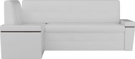 Кухонный угловой диван «Деметра» Белый, Экокожа, левый
