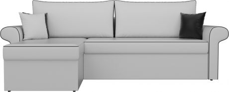 Угловой диван-кровать «Милфорд» Белый, Экокожа, левый