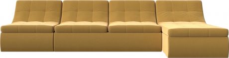 Угловой модульный диван «Холидей» Желтый, Микровельвет