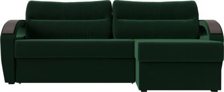 Угловой диван-кровать «Форсайт» Зеленый, Велюр, правый
