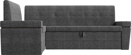 Кухонный угловой диван «Деметра» Серый, Рогожка, левый