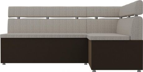 Кухонный угловой диван «Классик» Корфу 02коричневый, КорфуМикровельвет, правый