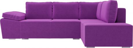 Угловой диван-кровать «Хьюго» Фиолетовый, Микровельвет, правый