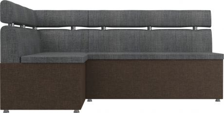 Кухонный угловой диван «Классик» Серыйкоричневый, Рогожка, левый