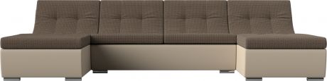 Модульный П-образный диван «Монреаль» Корфу 03бежевый, Корфуэкокожа