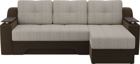 Угловой диван-кровать «Сенатор» Корфу 02коричневый, КорфуМикровельвет, правый