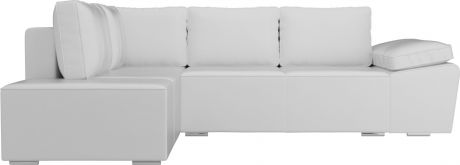 Угловой диван-кровать «Хьюго» Белый, Экокожа, левый