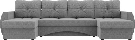 Угловой П-образный диван «Сатурн» Серый, Рогожка