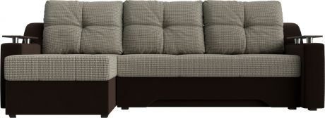Угловой диван-кровать «Сенатор» Корфу 02коричневый, КорфуМикровельвет, левый