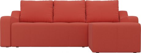 Угловой диван-кровать «Элида» Коралловый, Микровельвет, правый